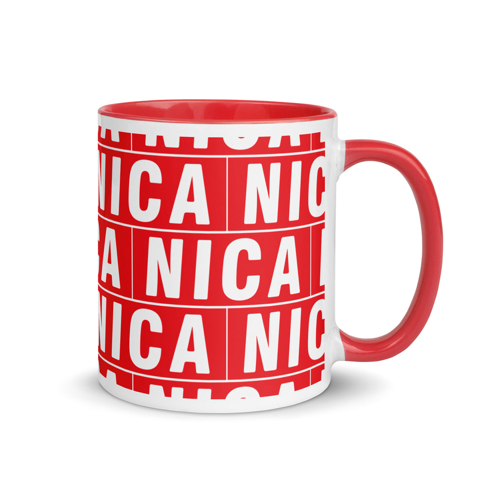 Nica Red & White Mug with Color Inside