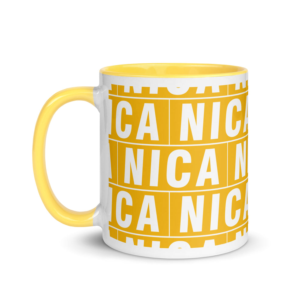 Nica Yellow & White Mug with Color Inside